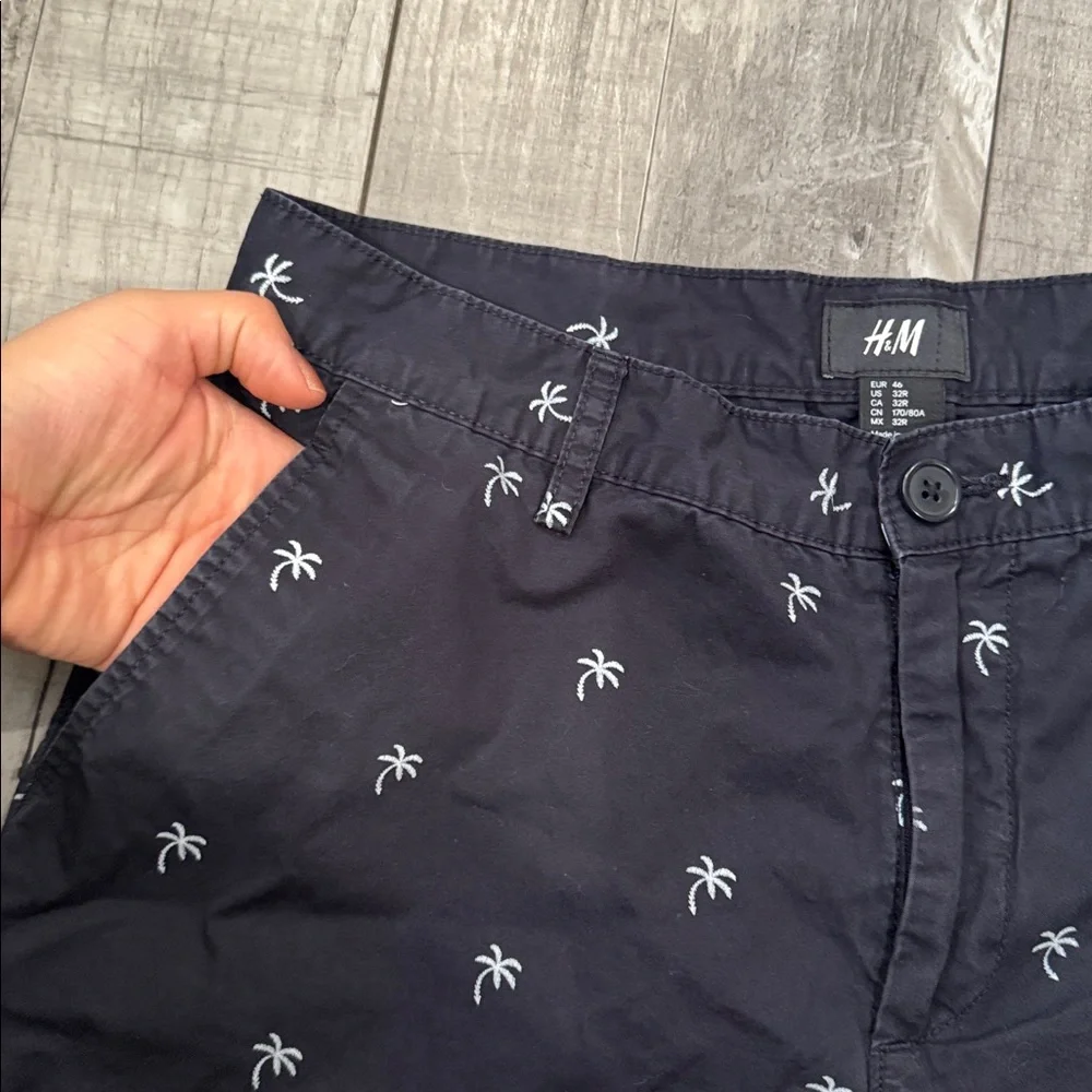 H&M Navy Palm Tree Men’s Shorts